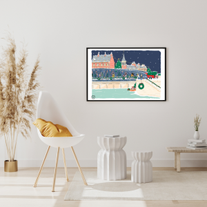 Illustration Dieppe – Pont Colbert de Noel – 70X100
