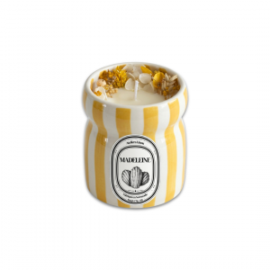 Bougie Pot Rayé Jaune – Madeleine