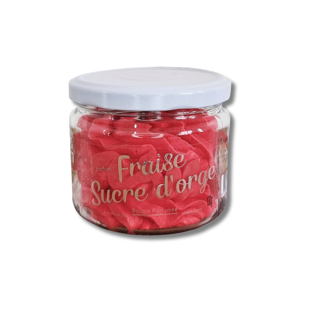 Bougie Pot Chantilly - Fraise / Sucre d'Orge
