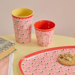 Plat Melamine Rectangulaire Snoopy Rose