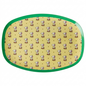 Plat Melamine Rectangulaire Snoopy Roller Jaune