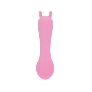 Petite cuillère en silicone lapin rose