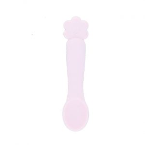Petite cuillère en silicone fleur rose pâle