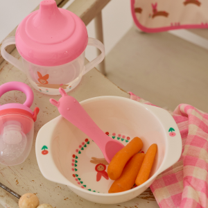 Petite cuillère en silicone lapin rose
