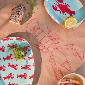 Plat Melamine Rectangulaire Homard – Petit