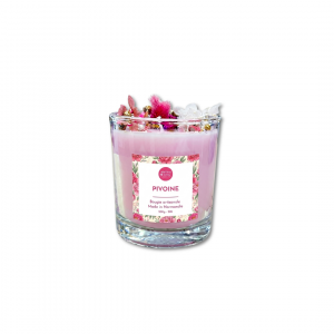 Bougie Verre Fleurs – Pivoine
