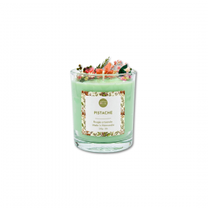 Bougie Verre Fleurs – Pistache