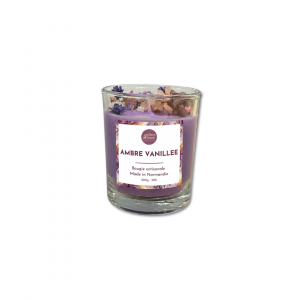 Bougie Verre Fleurs – Ambre Vanillée
