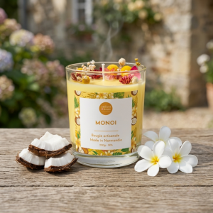 Bougie Verre Fleurs – Monoï