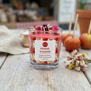 Bougie Verre Fleurs – Pomme d&rsquo;amour