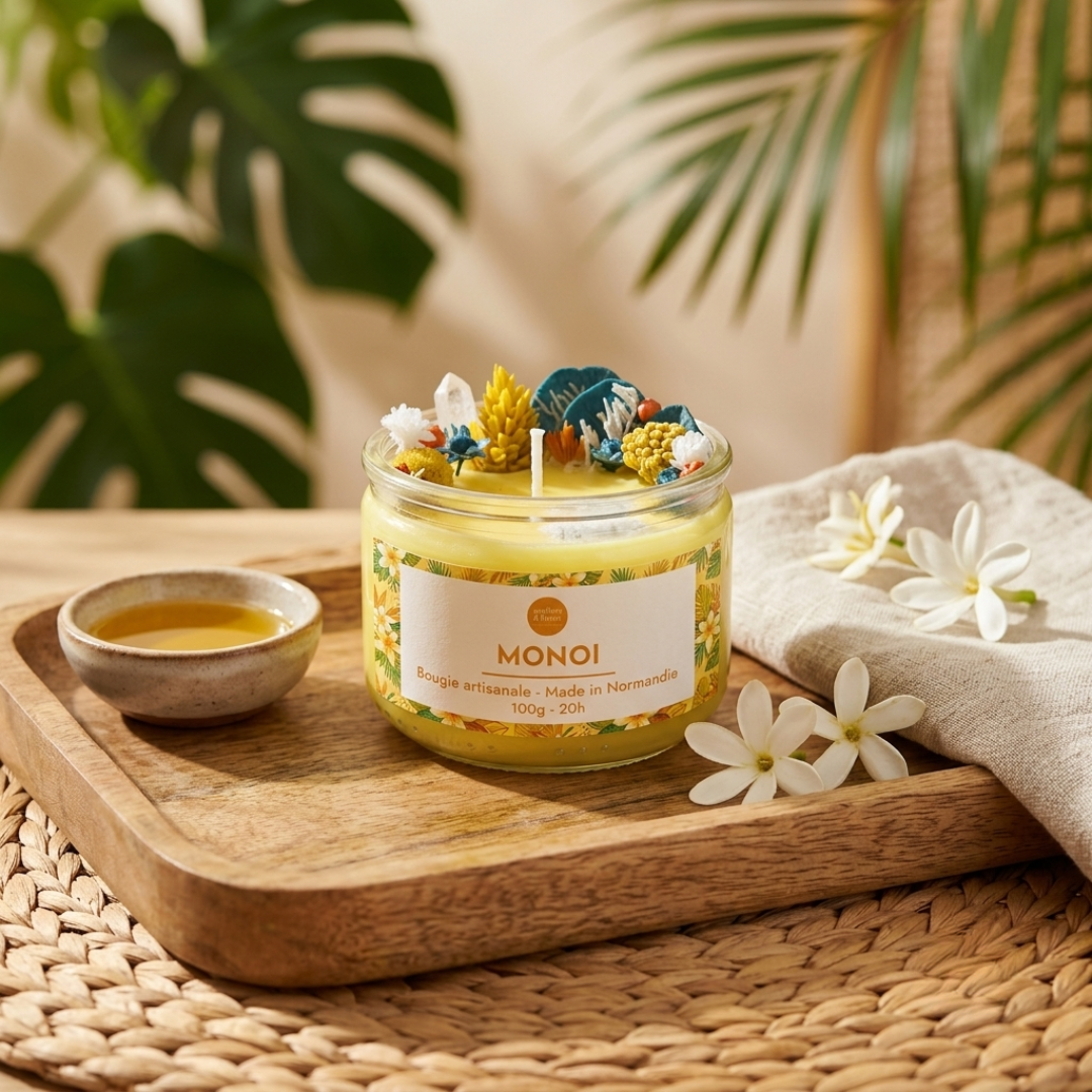 Bougie XS Fleurs - Monoï – Image 2