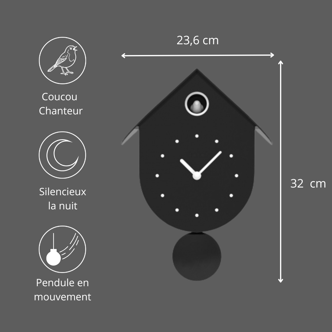 Horloge Cuckoo - Noire – Image 3