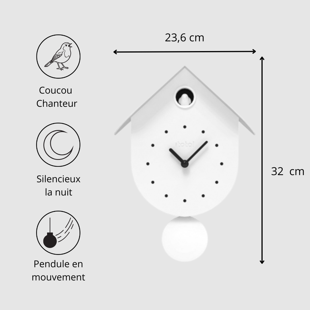 Horloge Cuckoo - Blanche – Image 3