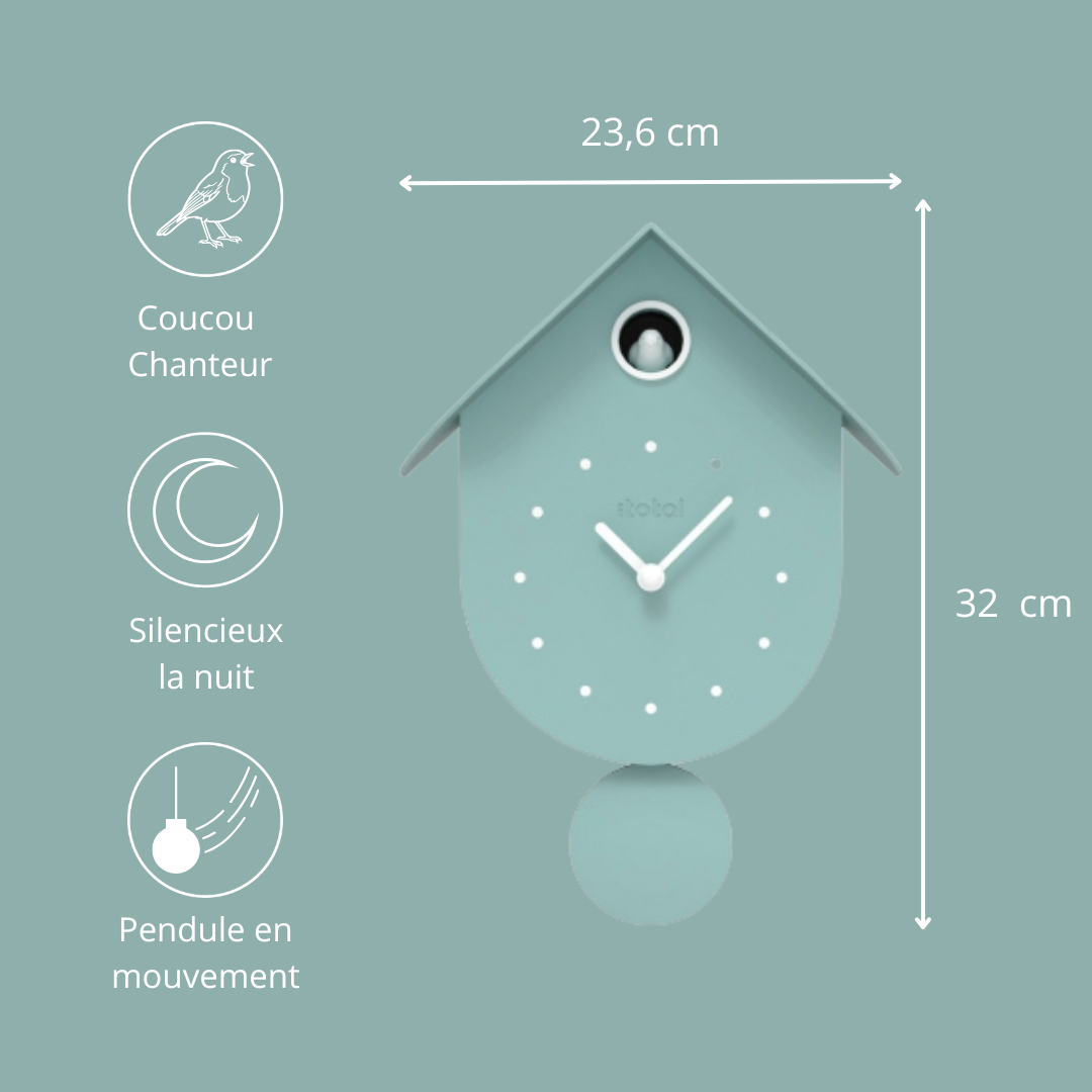 Horloge Cuckoo - Vert d'eau – Image 3