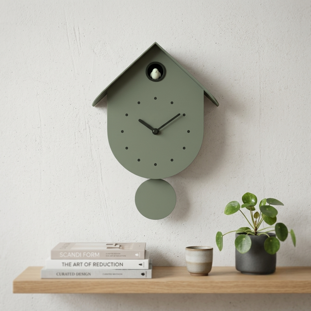 Horloge Cuckoo - Vert Olive – Image 2