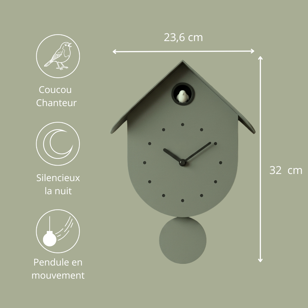 Horloge Cuckoo - Vert Olive – Image 3