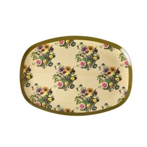 Plat Melamine Rectangulaire – Retro Bouquet