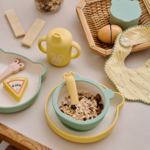 Assiette Ours Silicone Jaune