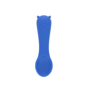 Petite cuillère en silicone ours bleu