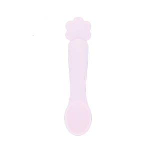 Petite cuillère en silicone fleur rose pâle