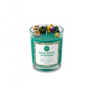 Bougie Verre Fleurs – Eucalyptus Lavandin
