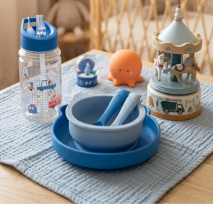 Assiette Ours Silicone Bleue