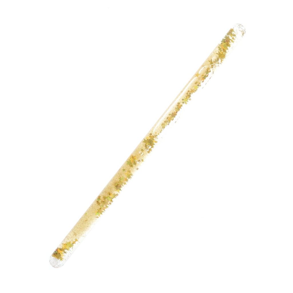 Baguette magique à paillettes liquide dorées