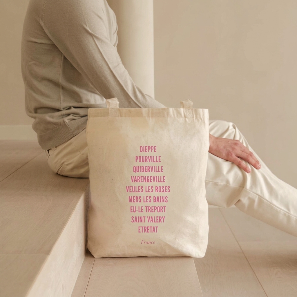 Totebag Dieppe et Cie - Ecriture Rose – Image 2