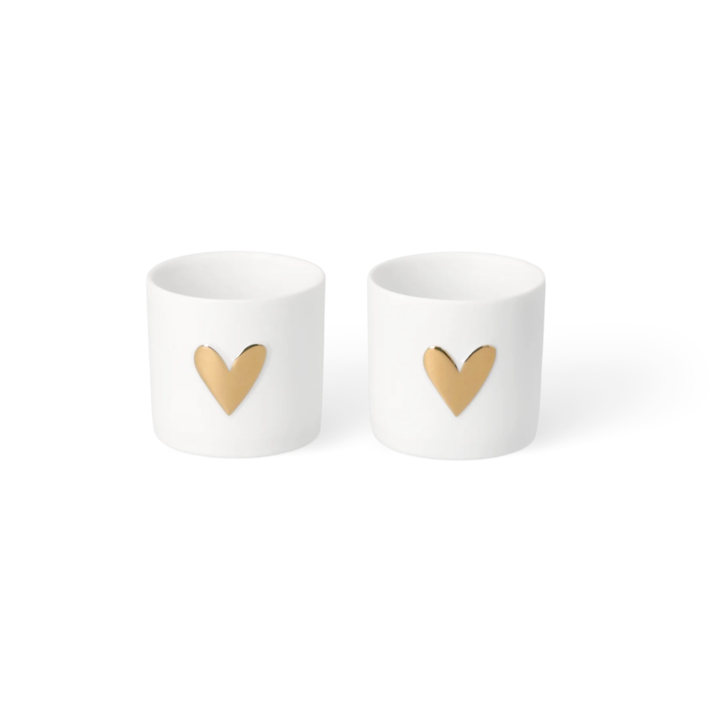 Set de photophores – Cœur Or – Lot de 2 pièces